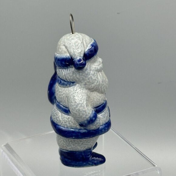 Vtg Eldreth Pottery Santa Claus Ornament with Toys Salt Glaze Christmas Ornament - Picture 5 of 7